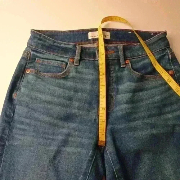 Loft Brand Denim Jeans Size 26/2P Chewed Hem Curvy Skinny Mid Rise Medium Wash - Picture 8 of 11